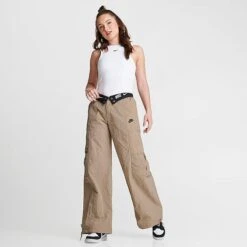 Women's Nike Oversized High-Waisted Woven Cargo Pants Khaki - FJ4934 247 -Fashion General Store FJ4934 247 M2