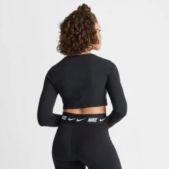 Women's Nike Sportswear Long-Sleeve Crop Top Black - FJ5228 010 -Fashion General Store FJ5228 010 M4