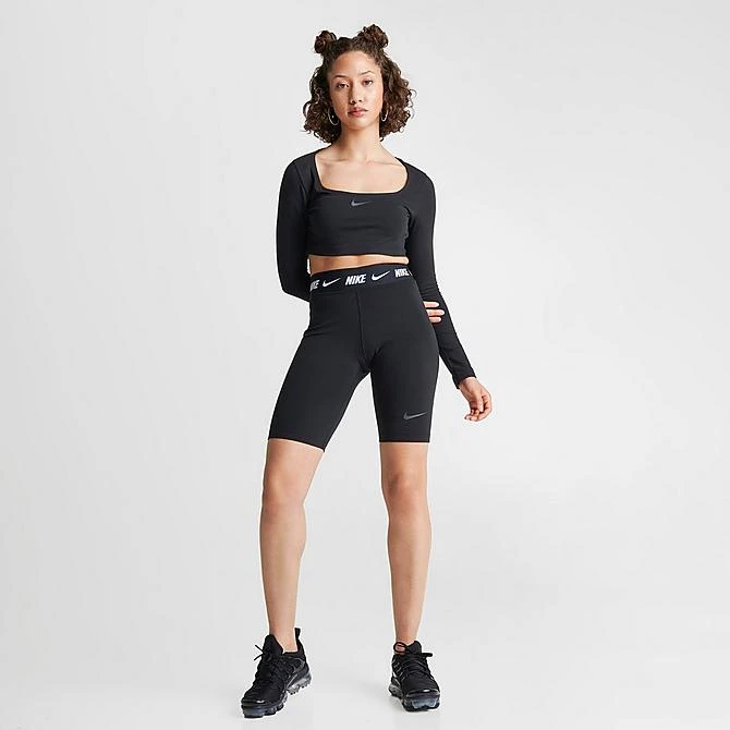 Women's Nike Sportswear Tape Biker Shorts Black - FJ6995 010 4 Women's Nike Sportswear Tape Biker Shorts Black - FJ6995 010 - Image 2