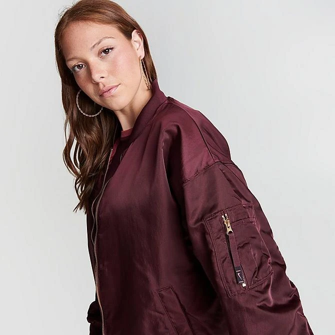 Women's Nike Sportswear Reversible Bomber Jacket Burgundy Crush/Cedar - FN3168 652 7 Women's Nike Sportswear Reversible Bomber Jacket Burgundy Crush/Cedar - FN3168 652 - Image 5