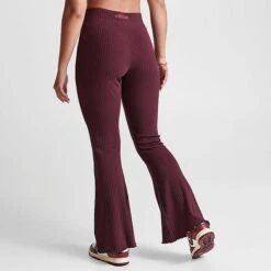 Women's Nike Sportswear High-Waisted Wide Leg Ribbed Jersey Pants Burgundy Crush - FN3169 652 -Fashion General Store FN3169 652 M4