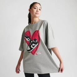 Women's Nike Sportswear Essentials Oversized Dunk T-Shirt Dark Grey Heather - FN4332 063 -Fashion General Store FN4332 063 M3