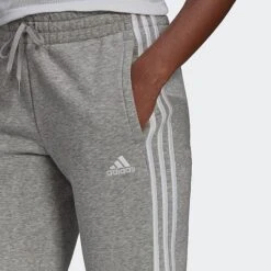 Women's Adidas Essentials Slim Tapered Cuffed Jogger Pants Medium Grey Heather/White - GV6020 035 -Fashion General Store GV6020 035 M4
