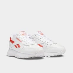 Women's Reebok Classic Leather Casual Shoes Footwear White/Footwear White/Semi Orange Flare - GW3795 100 -Fashion General Store GW3795 100 P2