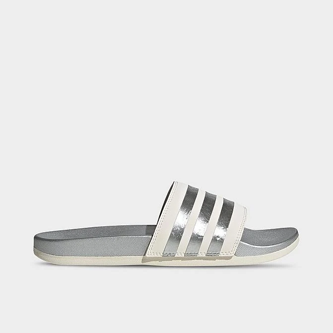 Women's Adidas Adilette Comfort Slide Sandals Chalk White/Chalk White/Matte Silver - GW8746 100 3 Women's Adidas Adilette Comfort Slide Sandals Chalk White/Chalk White/Matte Silver - GW8746 100