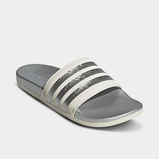 Women's Adidas Adilette Comfort Slide Sandals Chalk White/Chalk White/Matte Silver - GW8746 100 4 Women's Adidas Adilette Comfort Slide Sandals Chalk White/Chalk White/Matte Silver - GW8746 100 - Image 2