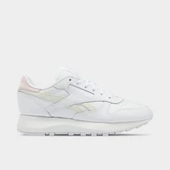 Women's Reebok Classic Leather Casual Shoes Cloud White/Cloud White/Porcelain Pink - GX8689 100