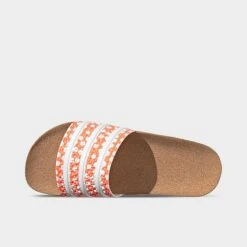 Women's Adidas Adilette Print Slide Sandals Beam Orange/White/Gum - GX9482 820 -Fashion General Store GX9482 820 P5