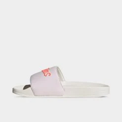 Women's Adidas Adilette Shower Slide Sandals Almost Pink/Acid Red/Chalk White - GZ5925 684