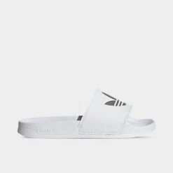 Women's Adidas Adilette Lite Slide Sandals White/White/Matte Silver - GZ6197 100