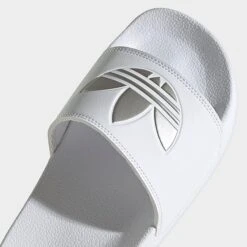 Women's Adidas Adilette Lite Slide Sandals White/White/Matte Silver - GZ6197 100 -Fashion General Store GZ6197 100 P3
