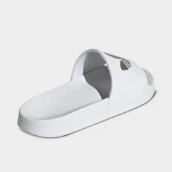 Women's Adidas Adilette Lite Slide Sandals White/White/Matte Silver - GZ6197 100 -Fashion General Store GZ6197 100 P4
