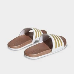 Women's Adidas Adilette Comfort Slide Sandals White/White/Matte Gold - H03618 100 -Fashion General Store H03618 100 P4