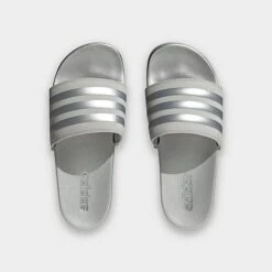 Women's Adidas Adilette Comfort Slide Sandals Grey/Silver Metallic/Grey - H03619 033 -Fashion General Store H03619 033 P5