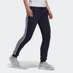 Women's Adidas Essentials Slim Tapered Cuffed Jogger Pants Ink/White - H07846 408 -Fashion General Store H07846 408 M3