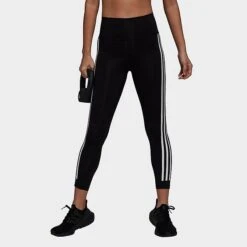 Women's Adidas Optime Trainicons 3-Stripes Training Tights Black - H64211 001