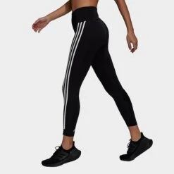 Women's Adidas Optime Trainicons 3-Stripes Training Tights Black - H64211 001 -Fashion General Store H64211 001 M3