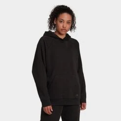 Women's Adidas ALL SZN Fleece Boyfriend Hoodie Black - HC8823 001