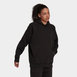Women's Adidas ALL SZN Fleece Boyfriend Hoodie Black - HC8823 001 -Fashion General Store HC8823 001 M3