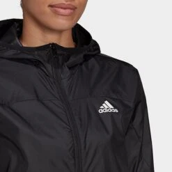 Women's Adidas AEROREADY Logo Running Windbreaker Jacket Black/White - HD9340 001 -Fashion General Store HD9340 001 M4