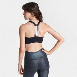 Women's Adidas Powerimpact Training Medium-Support Sports Bra Black/White - HI1287 001 -Fashion General Store HI1287 001 M4