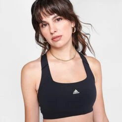 Women's Adidas Powerimpact Training Medium-Support Sports Bra Black/White - HI1287 001 -Fashion General Store HI1287 001 M5