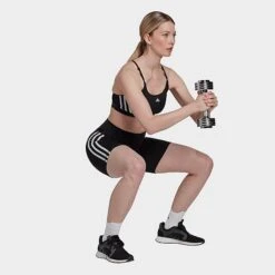 Women's Adidas Training Essentials 3-Stripes High-Waisted Short Leggings Black - HK9964 001 -Fashion General Store HK9964 001 M4