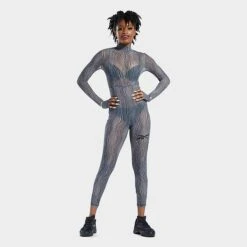 Women's Reebok Cardi Mesh Bodysuit Pure Grey 2 - HM5043 048