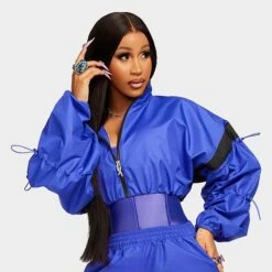 Women's Reebok Cardi B Woven Crop Jacket Ultimate Purple - HM5050 500