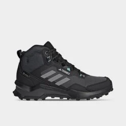 Women's Adidas Terrex AX4 Mid GORE-TEX Hiking Shoes Black/Grey/Mint Ton - HQ1049 001