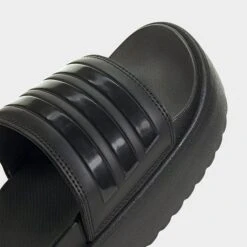 Women's Adidas Adilette Platform Slides Black/Black/Black - HQ6179 001 -Fashion General Store HQ6179 001 P3