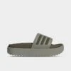 Women's Adidas Adilette Platform Slides Silver Pebble/Olive Strata/Silver Pebble - HQ6180 334 -Fashion General Store HQ6180 334 P1
