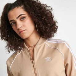 Women's Adidas Originals 3-Stripes Primeblue Track Jacket Magic Beige - HS6765 250 -Fashion General Store HS6765 250 M5