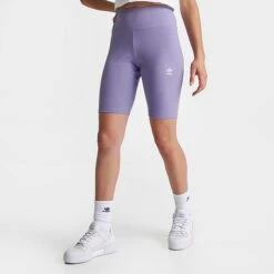 Women's Adidas Originals Adicolor Essentials Biker Short Leggings Magic Lilac - HZ7260 518