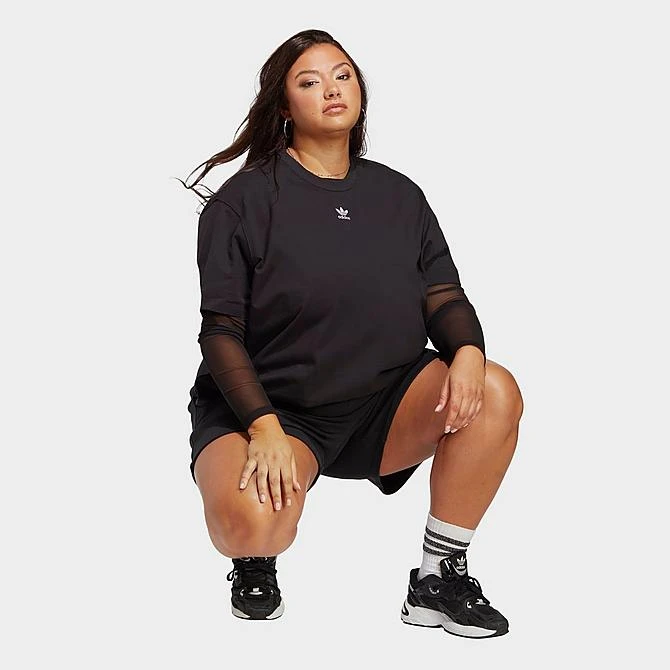 Women's Adidas Originals Adicolor Essentials T-Shirt (Plus Size) Black - IA6439 001 4 Women's Adidas Originals Adicolor Essentials T-Shirt (Plus Size) Black - IA6439 001 - Image 2