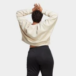 Women's Adidas Originals Adicolor Essentials Crew Long Sleeve Sweatshirt (Plus Size) Wonder White - IA6496 100 -Fashion General Store IA6496 100 M3