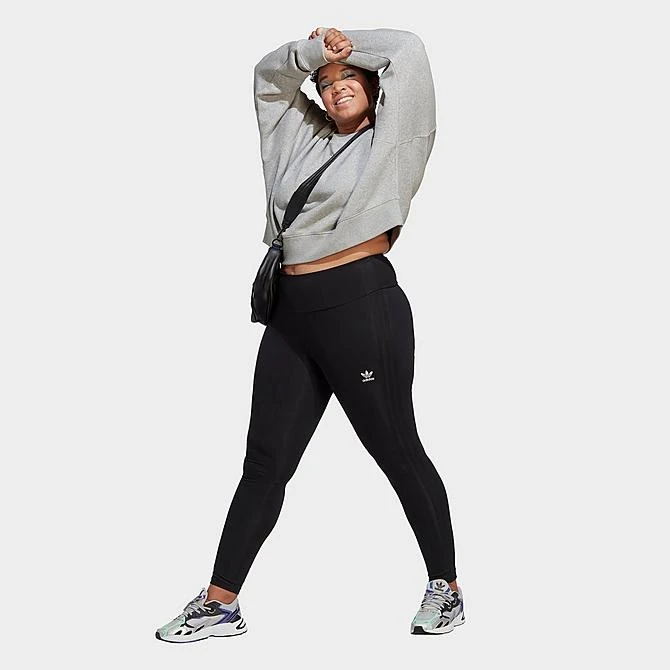 Women's Adidas Originals Adicolor Essentials Crew Long Sleeve Sweatshirt (Plus Size) Medium Grey Heather - IA6497 035 5 Women's Adidas Originals Adicolor Essentials Crew Long Sleeve Sweatshirt (Plus Size) Medium Grey Heather - IA6497 035 - Image 3