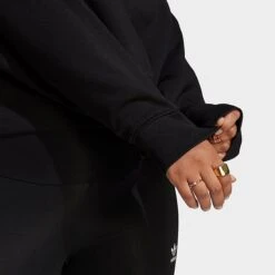 Women's Adidas Originals Adicolor Essentials Crew Long Sleeve Sweatshirt (Plus Size) Black - IA6498 001 -Fashion General Store IA6498 001 M4