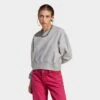 Women's Adidas Originals Adicolor Essentials Crew Long Sleeve Sweatshirt Medium Grey Heather - IA6499 035 -Fashion General Store IA6499 035 M1