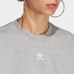 Women's Adidas Originals Adicolor Essentials Crew Long Sleeve Sweatshirt Medium Grey Heather - IA6499 035 -Fashion General Store IA6499 035 M4