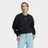 Women's Adidas Originals Adicolor Essentials Crew Long Sleeve Sweatshirt Black - IA6504 001 -Fashion General Store IA6504 001 M1
