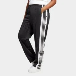 Women's Adidas Originals Adicolor Classics Adibreak Snap Track Pants (Plus SIze) Black - IB7299 001