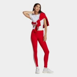 Women's Adidas Originals Adicolor Classics 3-Stripes Leggings Better Scarlet - IB7382 610 -Fashion General Store IB7382 610 M3