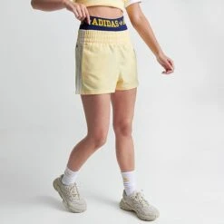 Women's Adidas Originals 3-Stripes Shorts Almost Yellow - IB7425 740 -Fashion General Store IB7425 740 M3