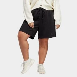 Women's Adidas ALL SZN Fleece Shorts (Plus Size) Black - IC1607 001
