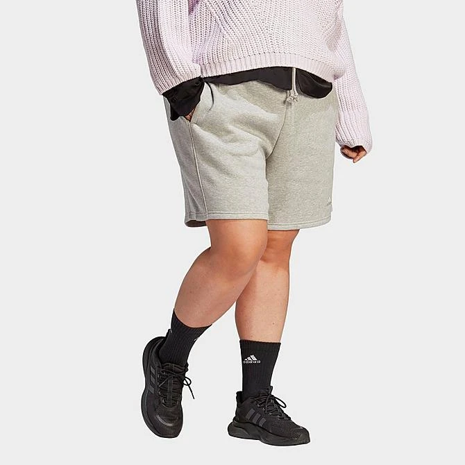 Women's Adidas ALL SZN Fleece Shorts (Plus Size) Medium Grey Heather - IC1608 035 5 Women's Adidas ALL SZN Fleece Shorts (Plus Size) Medium Grey Heather - IC1608 035 - Image 3