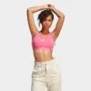 Women's Adidas Essentials 3-Stripes Crop Top Pulse Magenta/White - IC4430 660 -Fashion General Store IC4430 660 M1