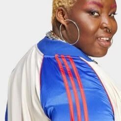 Women's Adidas Originals Satin Superstar Track Jacket (Plus Size) Wonder White/Lucid Blue - IC5212 100 12 Women's Adidas Originals Satin Superstar Track Jacket (Plus Size) Wonder White/Lucid Blue - IC5212 100 -Fashion General Store IC5212 100 M5