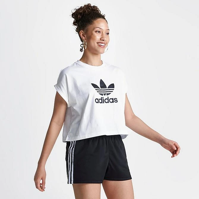Women's Adidas Originals Adicolor Classics Cropped Trefoil T-Shirt White - IC5467 100 5 Women's Adidas Originals Adicolor Classics Cropped Trefoil T-Shirt White - IC5467 100 - Image 3