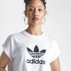 Women's Adidas Originals Adicolor Classics Cropped Trefoil T-Shirt White - IC5467 100 11 Women's Adidas Originals Adicolor Classics Cropped Trefoil T-Shirt White - IC5467 100 -Fashion General Store IC5467 100 M5